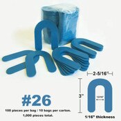 Deslauriers Econ-O-Shim - Blue 2 5/16" x 3" x 1/16" Solid - Pack of 100
